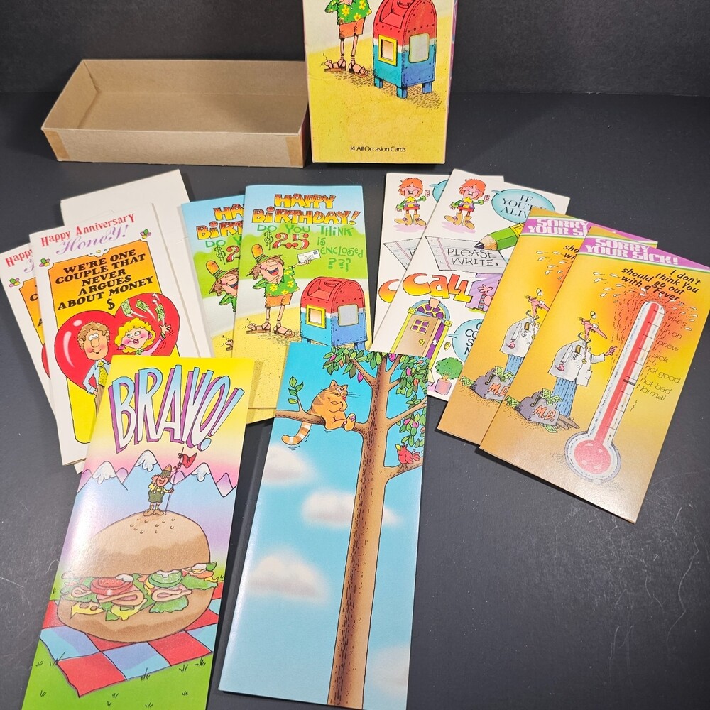 Vtg 1980s Unused Comic Greeting Cards Just for Laughs Mixed Occasions Set of 10